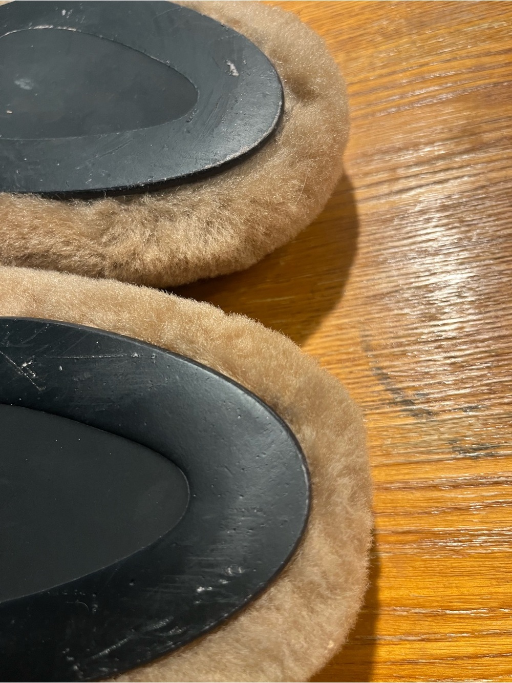 Anine Bing Shearling Plush Slip on Loafers Mules Camel / Yellow Gold SZ 38 - Picture 6 of 11